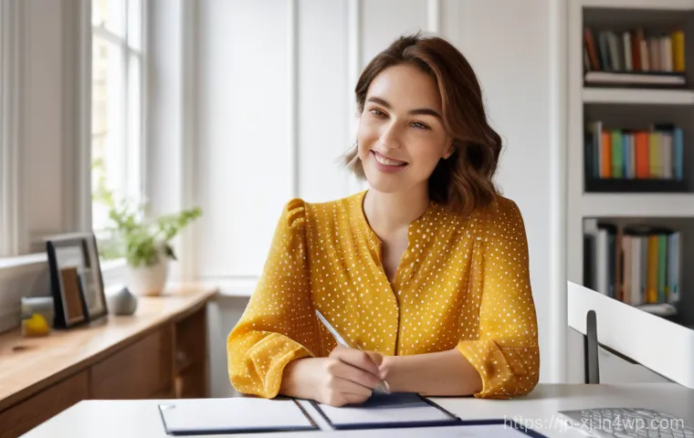 세그먼트 분석에서의 데이터 해석 방법 - **Prompt:** A young female blogger, in her late 20s, wearing a stylish, modest blouse and comfortabl...