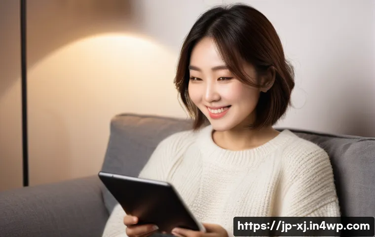 사용자 세그먼트를 통한 ROI 극대화 전략 - **Prompt**: A cozy and warmly lit indoor scene featuring a Japanese woman in her mid-30s. She is com...