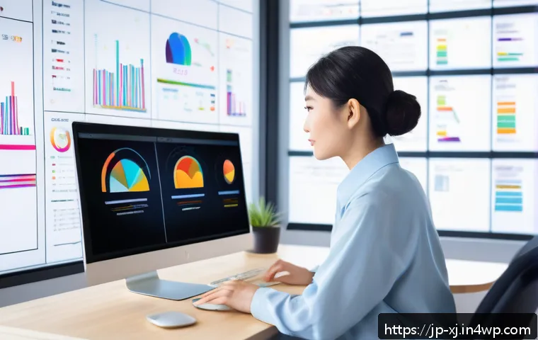 세그먼트별 마케팅 성과 극대화 전략 - A modern Japanese office scene focused on personalized marketing data analysis: a young professional...